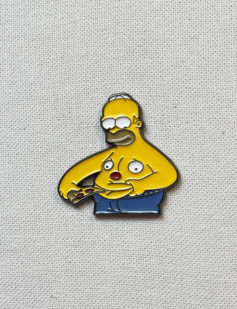 Homer Simpson Pizza Bauch Die Simpsons Metall Emaille Pin Anstecker image 1