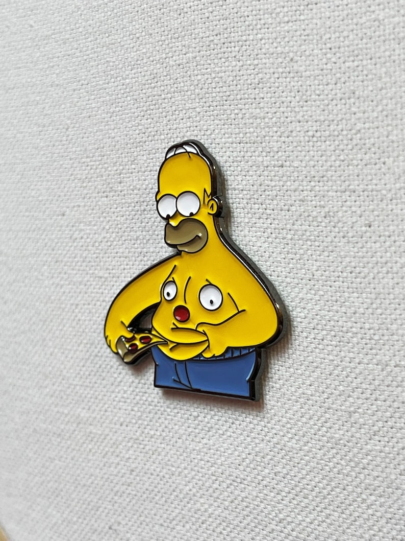 Homer Simpson Pizza Bauch Die Simpsons Metall Emaille Pin Anstecker image 2