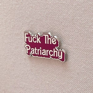 Fuck The Patriarchy Metall Hard Emaille Pin Anstecker Feminismus Pink Silber Bild 4