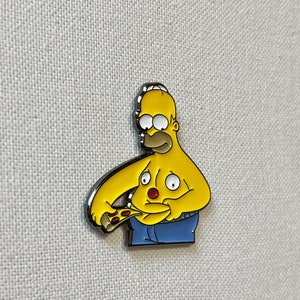Homer Simpson Pizza Bauch Die Simpsons Metall Emaille Pin Anstecker image 3