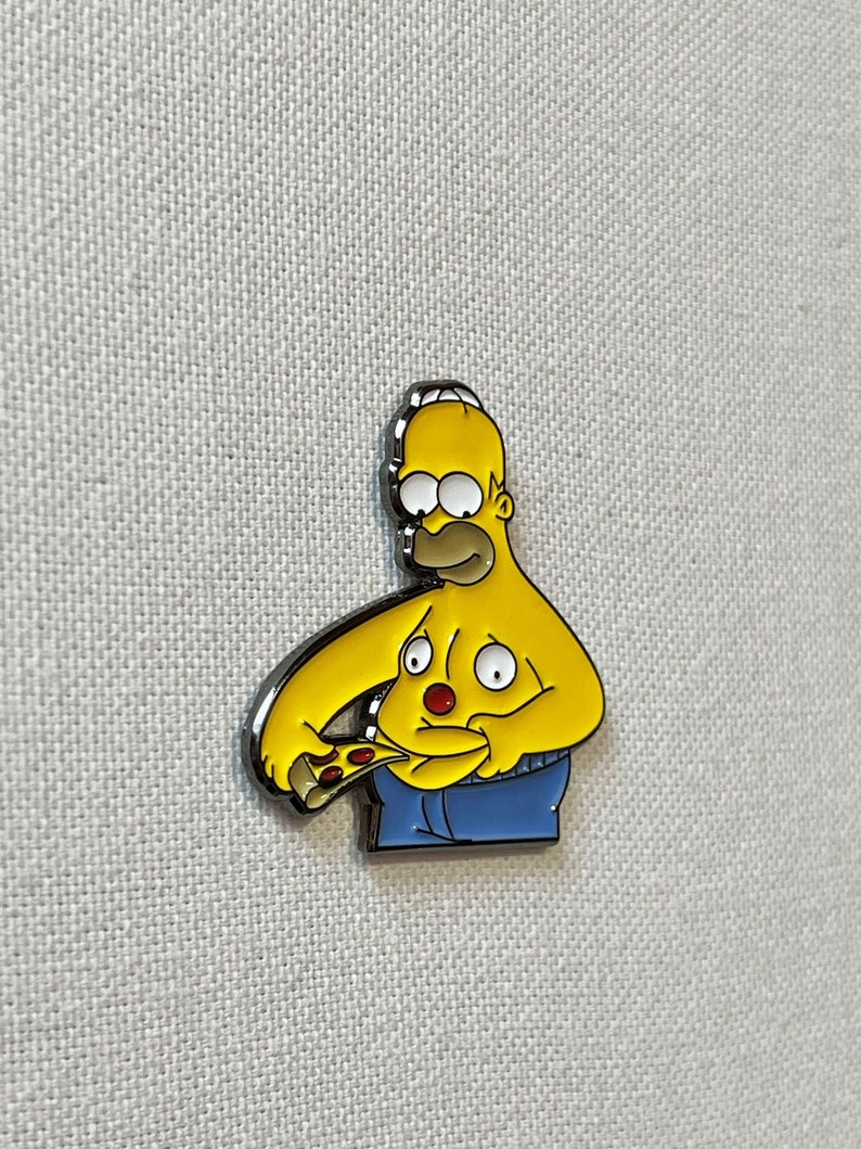 Homer Simpson Pizza Bauch Die Simpsons Metall Emaille Pin Anstecker image 3