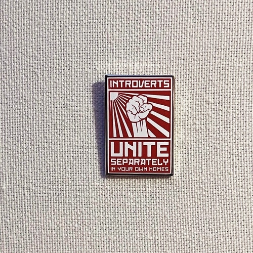 Introverts unite separately in your own homes Metall Pin Anstecker Abzeichen Sarkastisch Spruch