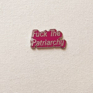 Fuck The Patriarchy Metall Hard Emaille Pin Anstecker Feminismus Pink Silber Bild 7