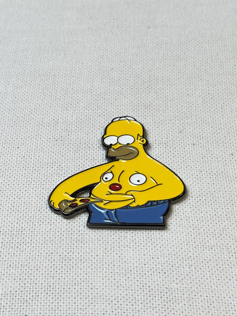 Homer Simpson Pizza Bauch Die Simpsons Metall Emaille Pin Anstecker image 4