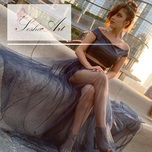 Formal dress for woman Bridesmaid Dress lace dress evening dress long dress formal gown navy blue dress navy blue wedding dress guest dress