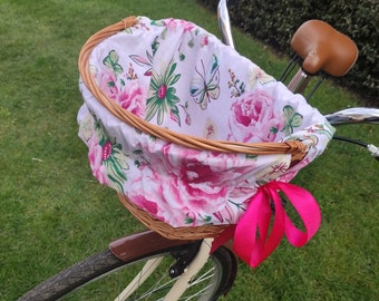 Retro daisy  bike basket cover medium 