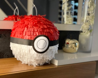 Piñata pokebola de 30 cm de diámetro