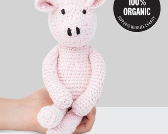 100% biologisch katoenen biggetje - knuffel roze varken milieuvriendelijk speelgoed Helemaal natuurlijk