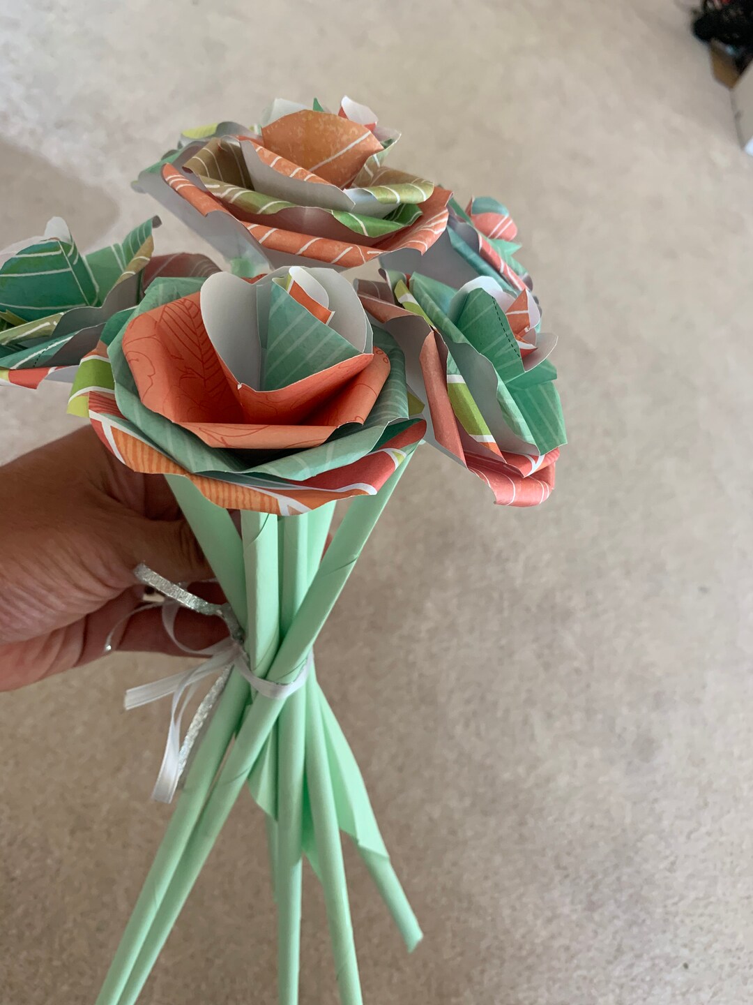 Assorted Paper Roses Dozen Custom Paper Roses - You Pick Colors! WEDDING, Birthday ...