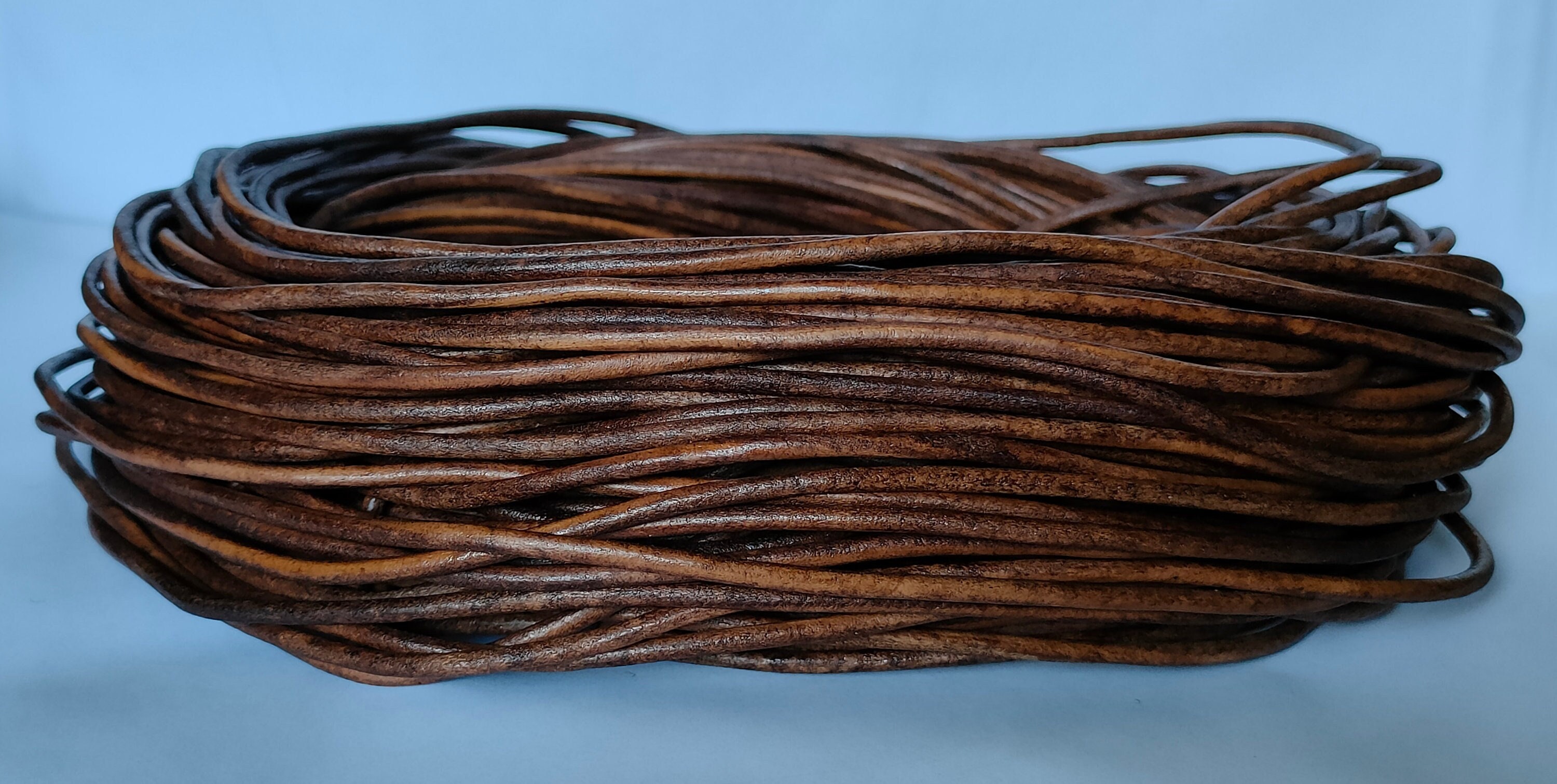Round Leather Cord: 0.8mm 1mm 1.5mm 2mm Natural Versatile Flexible Durable  Organic Coiling Knotting Weaving Cord for DIY Jewelry Making 