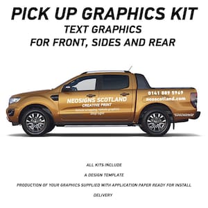 VAN05 Pick up Graphics Kit Sign Writing Vehicle lettering Livery signs Text only
