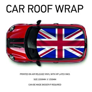 CRW031-040 Printed Roof wrap for Mini or any car Air Release Vinyl Various Designs union jack scotland usa Size 2200mm x 1250mm