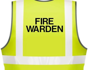 NEO00967 Adults Hi-Viz Printed Fire Warden Visibility Safety Wear PPE
