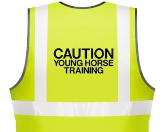 Slow young Horse Training Hi vis Vest  Equestrian Waistcoat  Hi Viz Pink s-xl 