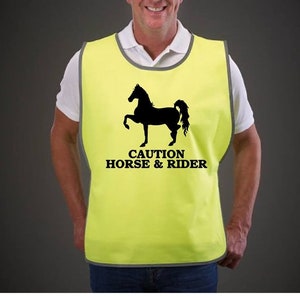 Custom Adults Hi-Viz Tabards printed caution horse & rider safety wear for horse riding NEO00953T