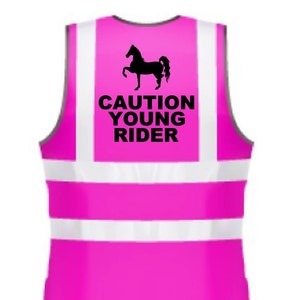 NEO00958 Kids Hi-Viz printed caution young rider safety wear for horse riding