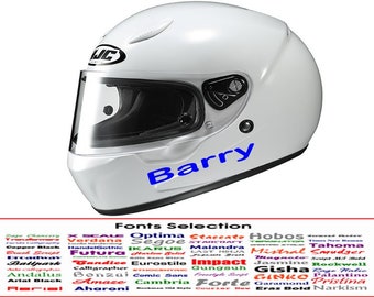 CRASH HELMET NAME decal graphic sticker bike X2 visor