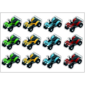 PS331-340 A4 Sticker Sheet Decals Wall Self Adhesive Vinyl  Various Designs Available Quads Quadbike Cars Off Road Trucks Supercars