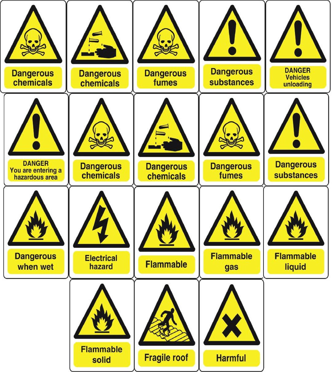 WARN228-244 Danger Caution Labels Health and Safety Warning