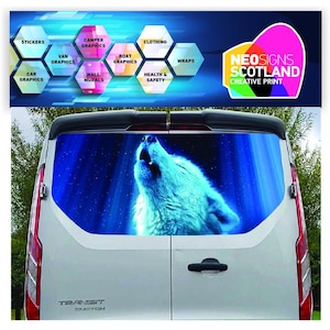 FORDT006 Tailgate wrap for Ford Transit Custom Swb Lwb Rear Panel Graphic Sticker Wrap Air Release Vinyl