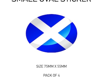 SOS28 4 x SCOTLAND Oval Flag Car Van Vinyl Sticker - Printed Stickers Vehicles