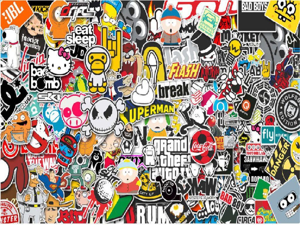 SB01-10 sticker bomb sheets for car van motorbike boat phone laptop wall window tablet