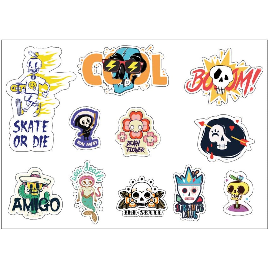 Cpsc Sticker PS041-050 A4 Sticker Sheet Decals Wall Self Adhesive Vinyl Various ...