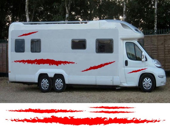 2m Motorhome Camper Van Vinyl Graphics Stripes Decals – Fits Vivaro, VW, Transit – Unbranded
