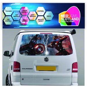 TRANS010 Tailgate wrap for VW Volkswagen Transporter T5 T6 Rear Panel Graphic Sticker Wrap Air Release Vinyl