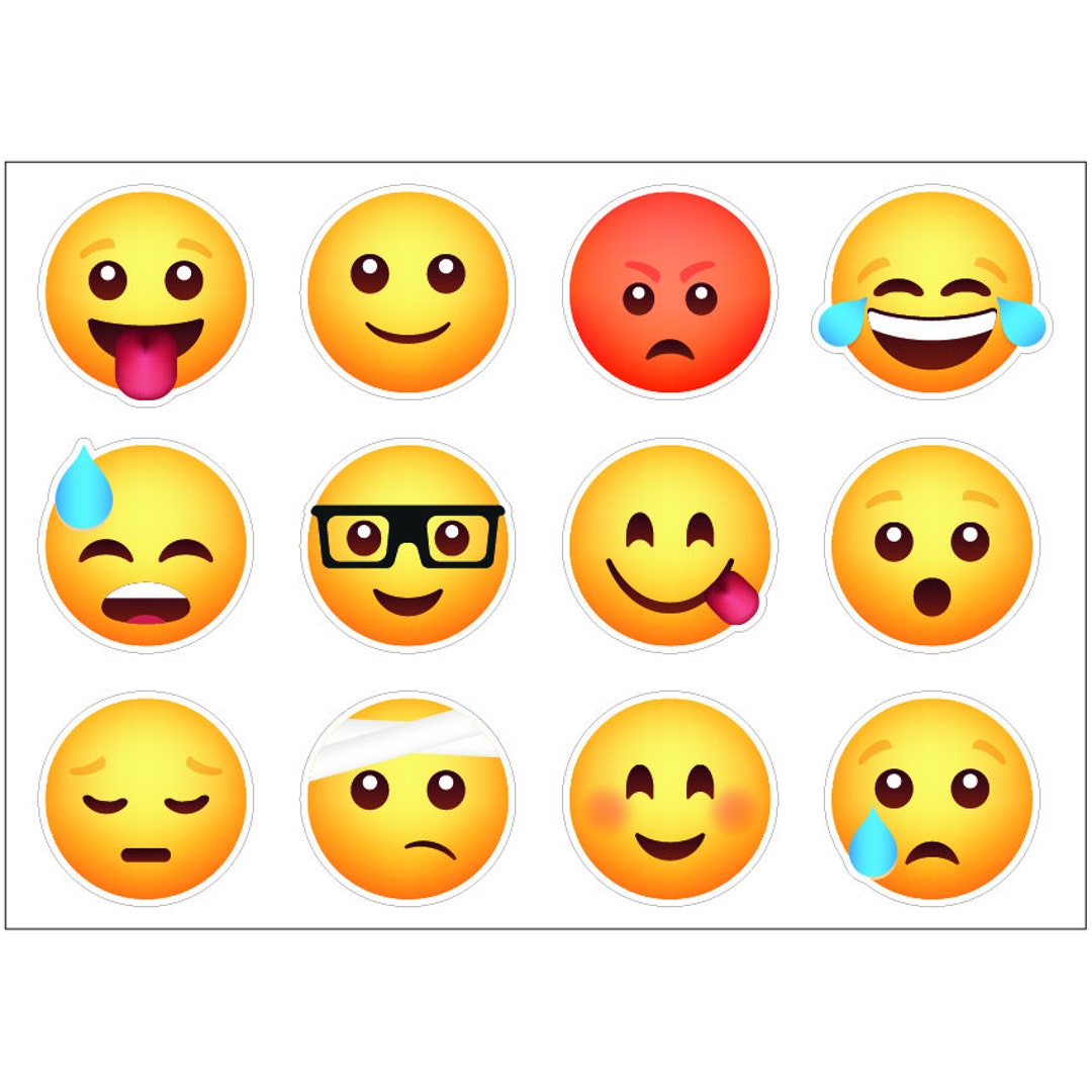 Ps0376 Mood Faces Feelings Sticker Sheet Decal Signs Wall Self Etsy