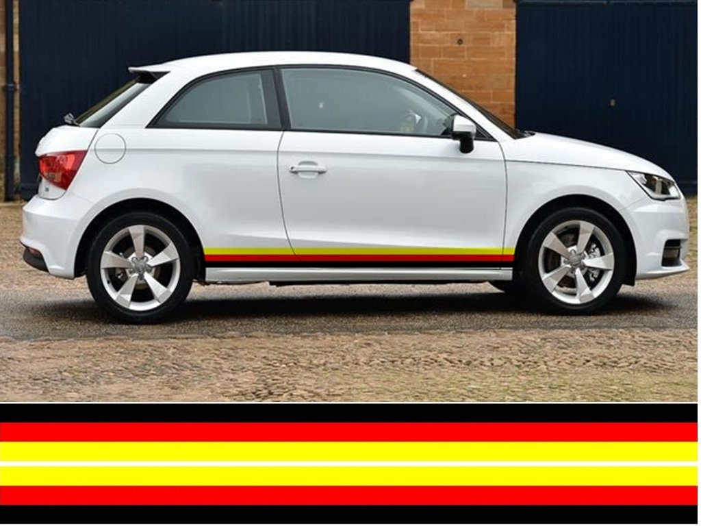 NEO01185 German 3 colour side stipes laminated for Audi A1 sticker graphics  decal