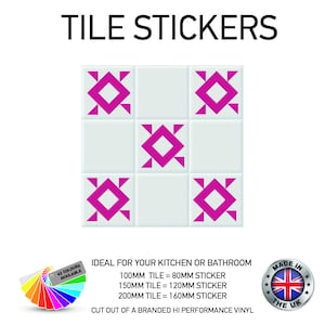 VTS64-69 Squares Vinyl Wall Tile Stickers Tiles Decals Kitchen Home Decor Various Sizes and colours to choose from