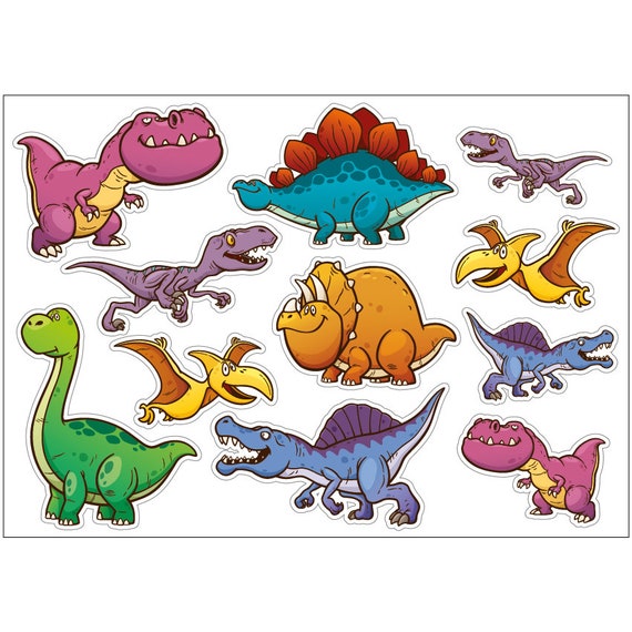 Hoja de pegatinas de dinosaurios
