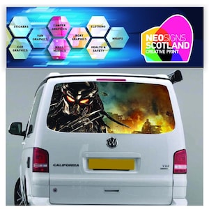 TRANS002 Tailgate wrap for VW Volkswagen Transporter T5 T6 Rear Panel Graphic Sticker Wrap Air Release Vinyl
