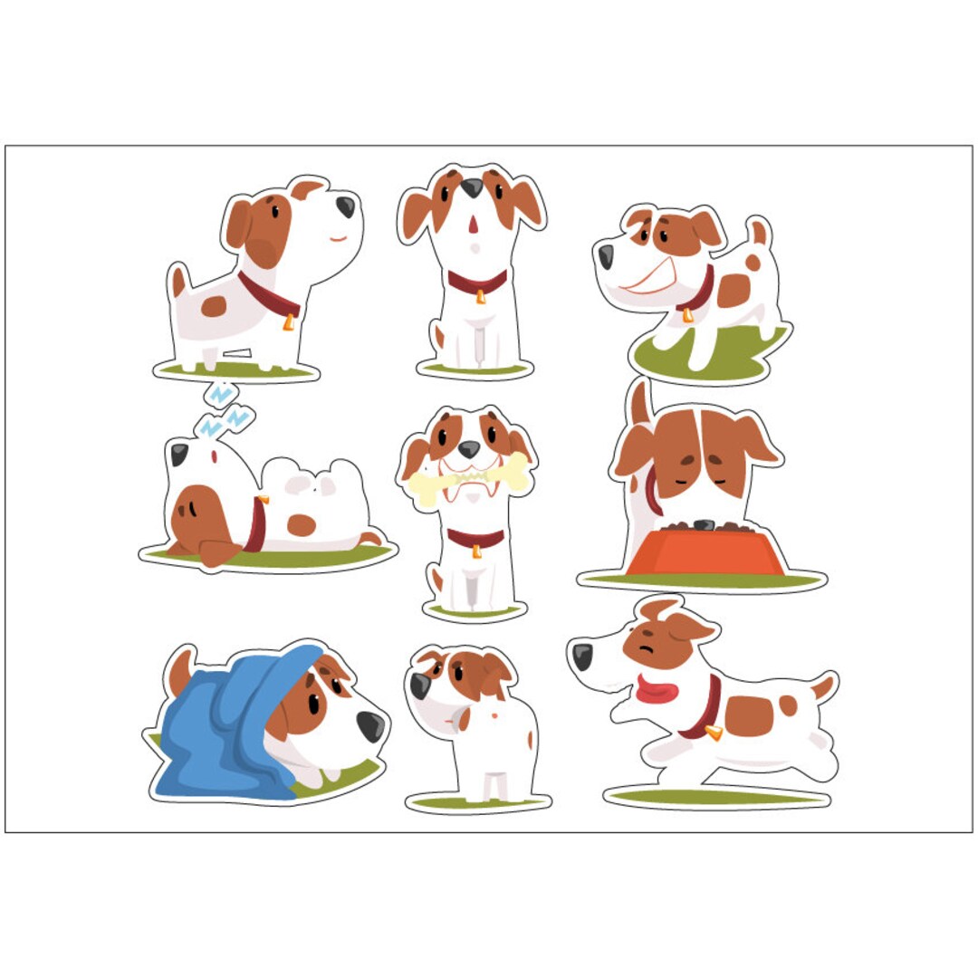 PS0009 Puppy Dog Stickers Sheet Decals Puppy Wall Self - Etsy