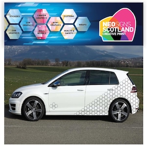 CCK4S Car Camouflage Kit Outline Hexagon Honeycomb Side Stickers Decals Graphics Vinyl