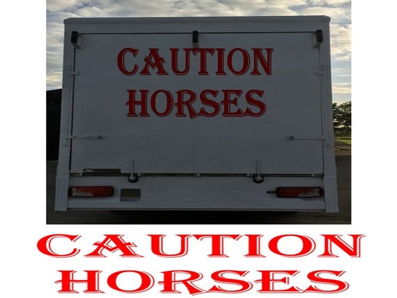Stickers attention chevaux Van