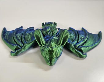 N3D22 Articulated Small Mystical Bat figurine, Desk Decor, Child Room Decor, Handmade Childrens Toy, Fidget Stress Anxiety Relief Autism