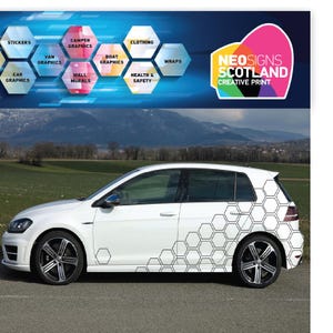CCK4L Car Camouflage Kit Outline Hexagon Honeycomb Side Stickers Decals Graphics Vinyl