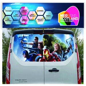 FORDT023 Tailgate wrap for Ford Transit Custom Swb Lwb Rear Panel Graphic Sticker Wrap Air Release Vinyl