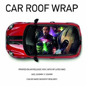 CRW041-050 Printed Roof wrap for Mini or any car Air Release Vinyl Various Designs Size 2200mm x 1250mm