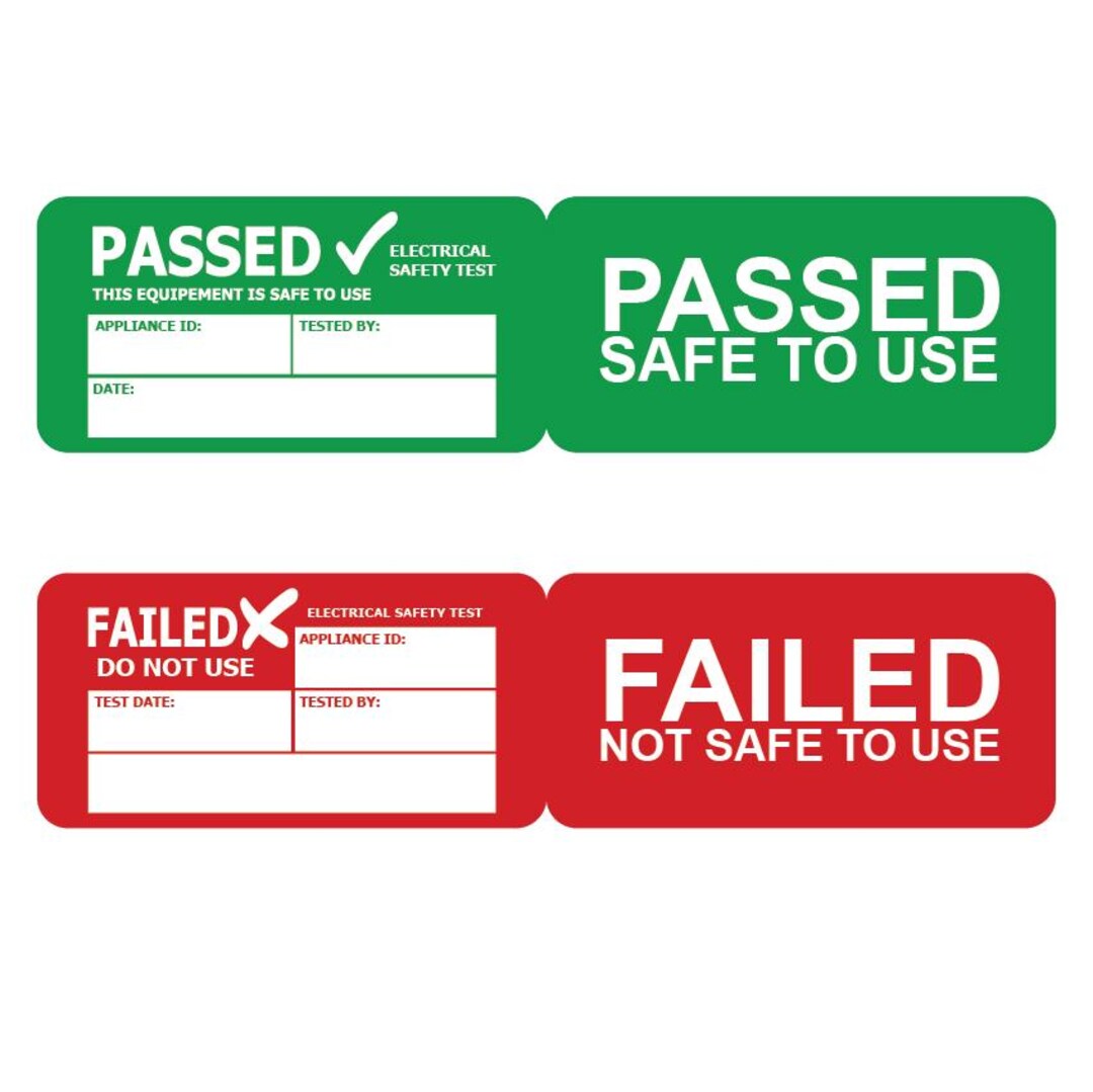 Pass & Fail Cable Wrap Stickers Pat Test Portable Appliance Stickers ...
