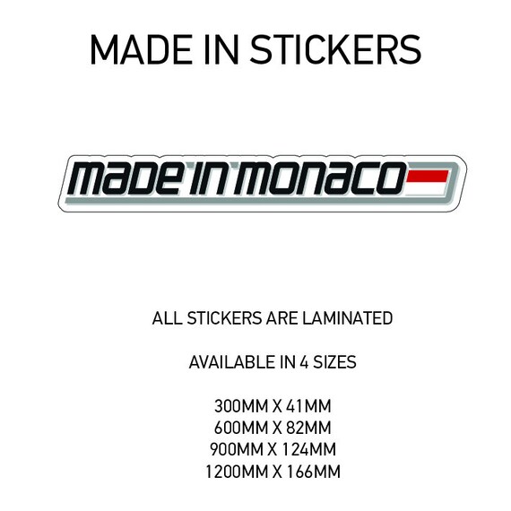MIS17 Made in Monaco Land Sticker Grafik Aufkleber Fahrrad Auto Tür Van -  .de