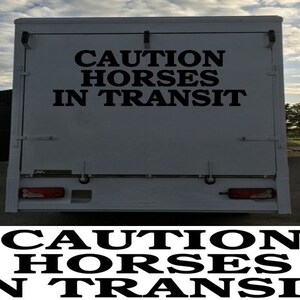 NEO00943A Caution Horses In Transit X 1 Vinyl Sticker Sign Decal Van Vito Transit Sprinter