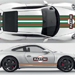 MPS05 Martini Racing Style Italian Stripes Kit For Porsche Le mans universal stickers