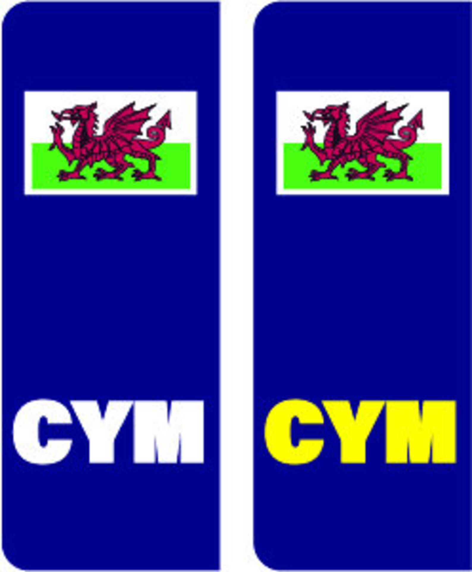 thumbnail image 2 of Domed Wales Flag Gel Stickers – 39mm High Gloss, GB Vehicle Number Plate Badges 2 of 6