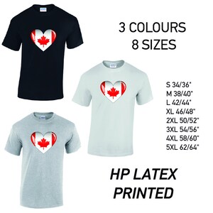 MT05 Kanada Herz Herren Baumwolle T-Shirt 3 Farben 8 Größen erhältlich Bedruckt