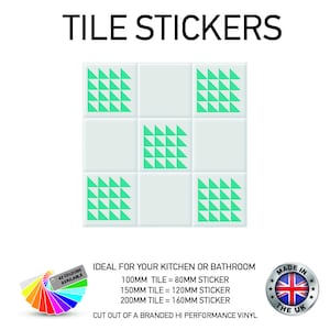VTS28-36 Triangle Vinyl Wall Tile Stickers Tiles Decals Kitchen Home Decor Various Sizes and colours to choose from