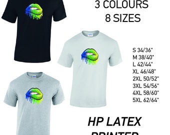 MT14 Blue and Green Cotton T-Shirt 3 colours 8 sizes Available Printed