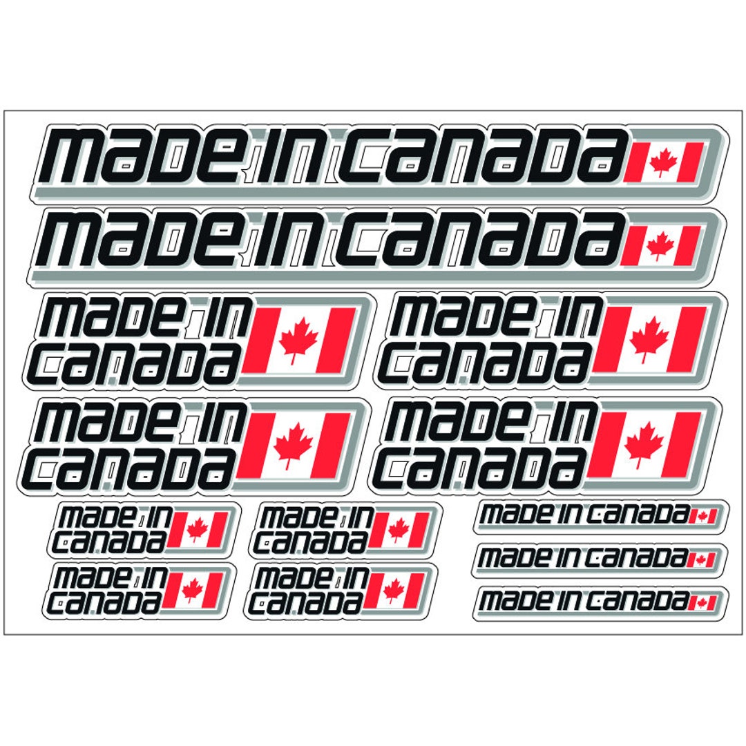 PS0490 Made in Canada Stickers Sheet Decals Canada Wall Self Adhesive